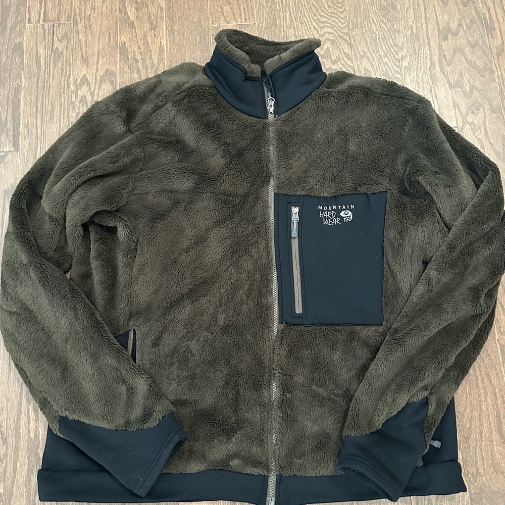 Mountain Hardwear Fleece Jacket in Chocolate Brown and Black